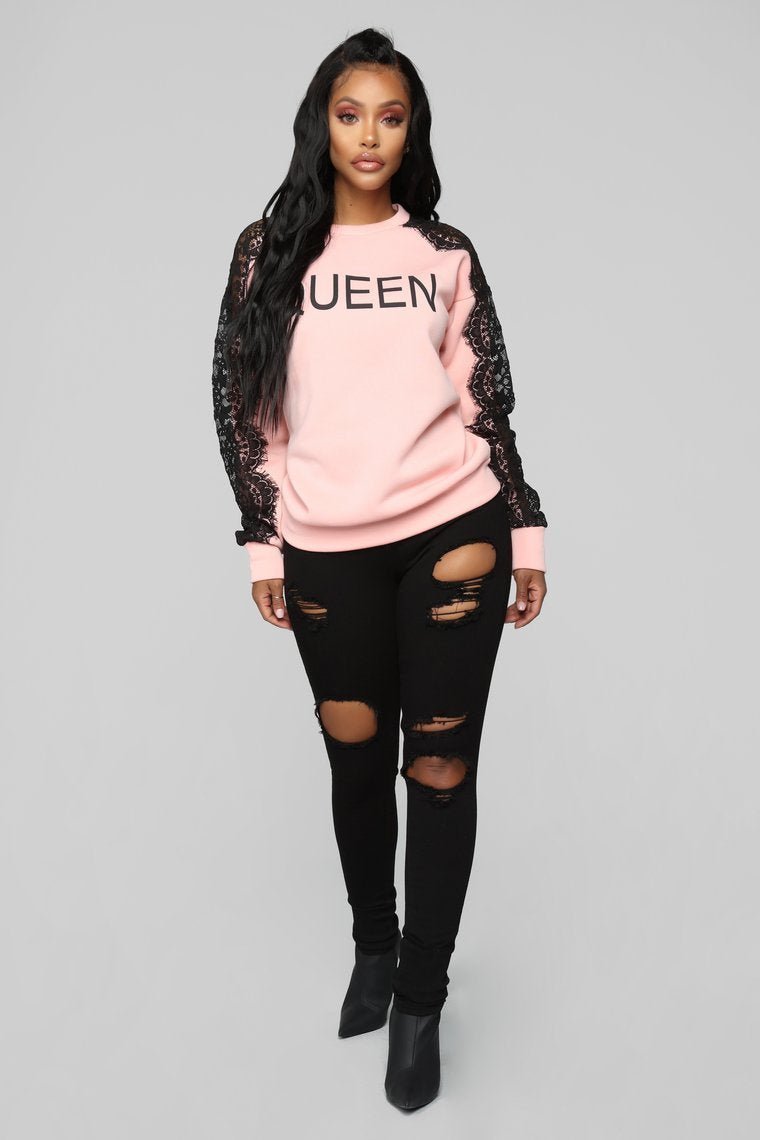 Sitting On A Throne Sweatshirt - Pink - jameswhite001