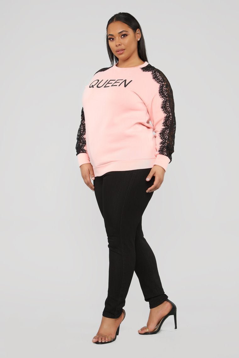 Sitting On A Throne Sweatshirt - Pink - jameswhite001