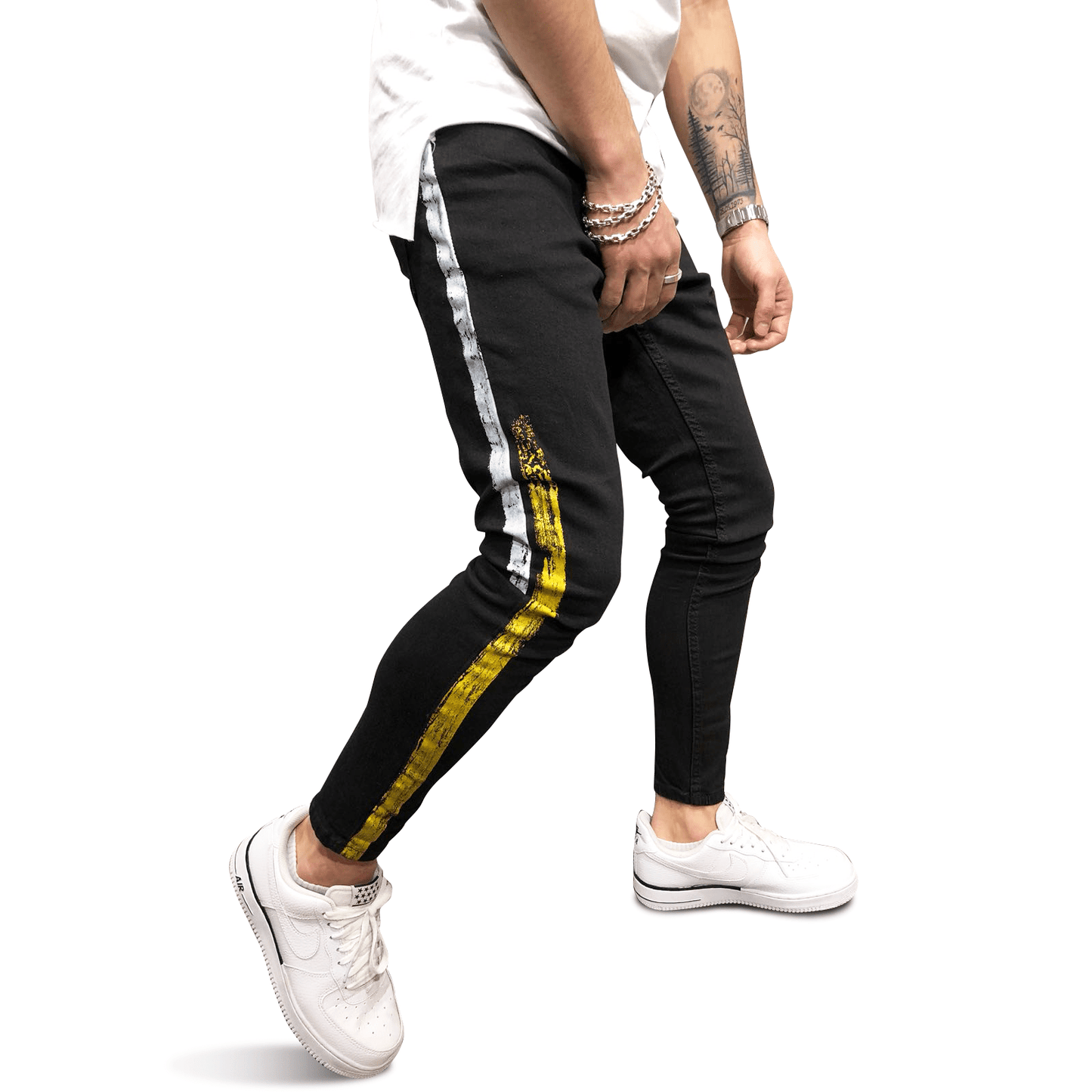 SKINNY FIT STRIPED JEANS 3822 - jameswhite001