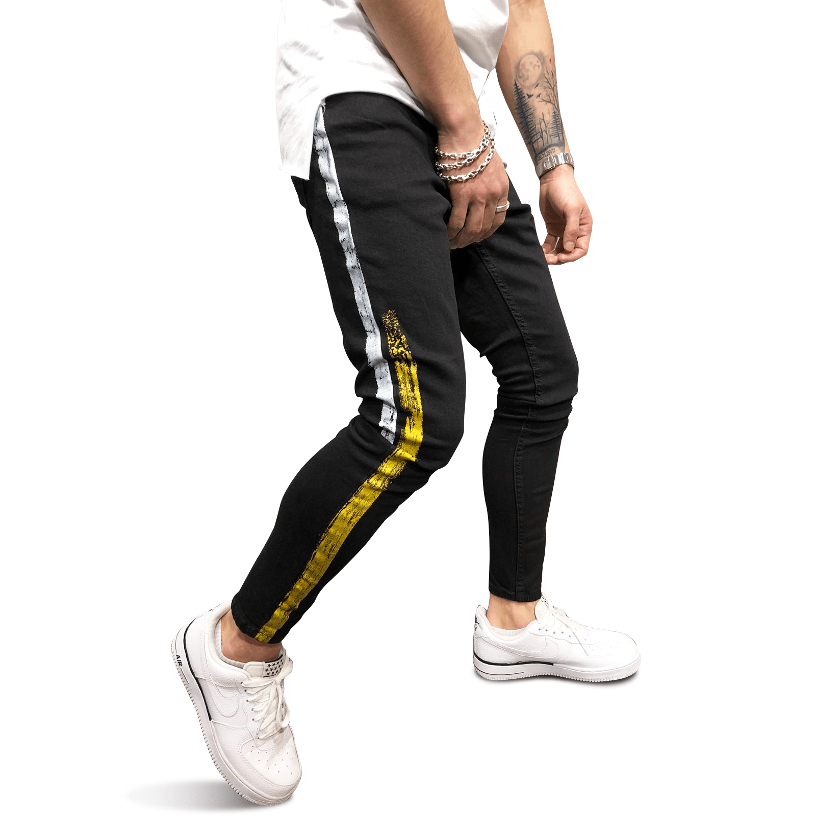 SKINNY FIT STRIPED JEANS 3822 - jameswhite001