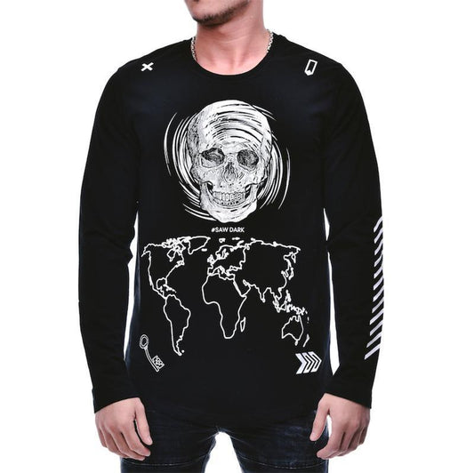 SKULL PRINT MENS SWEATER - jameswhite001