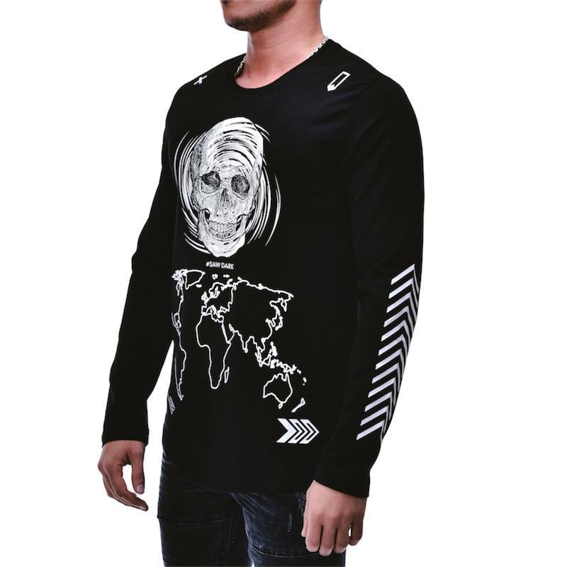 SKULL PRINT MENS SWEATER - jameswhite001