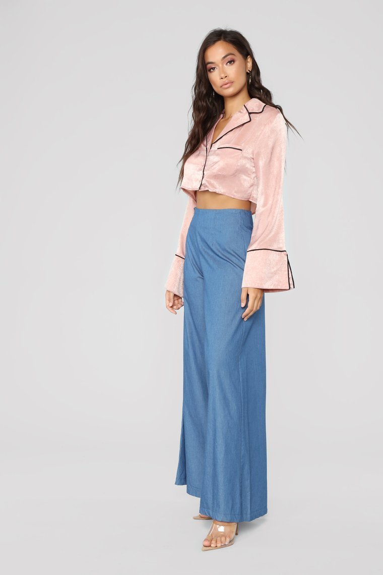 Sleep And Play Bell Sleeve Top - Mauve - jameswhite001