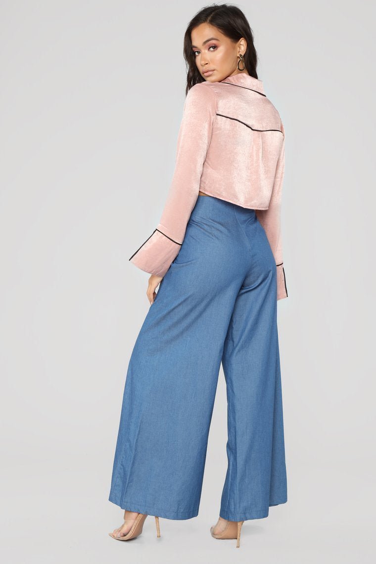 Sleep And Play Bell Sleeve Top - Mauve - jameswhite001