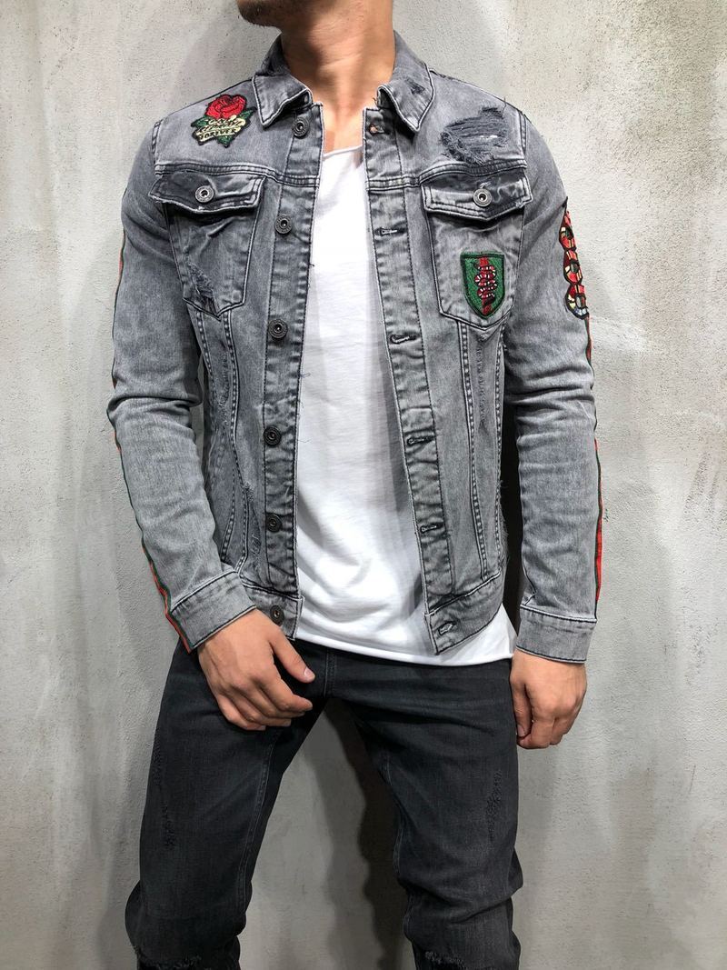 SNAKE PATCH TRUCKER DENIM JACKET 3930 - jameswhite001