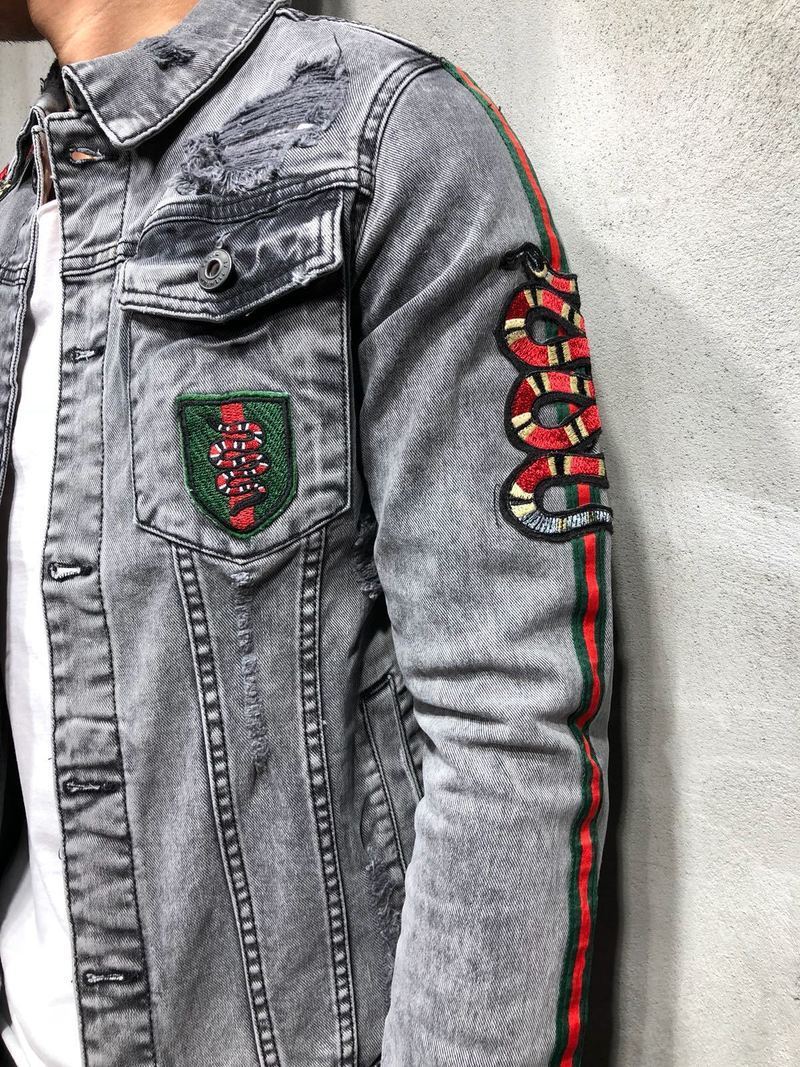 SNAKE PATCH TRUCKER DENIM JACKET 3930 - jameswhite001