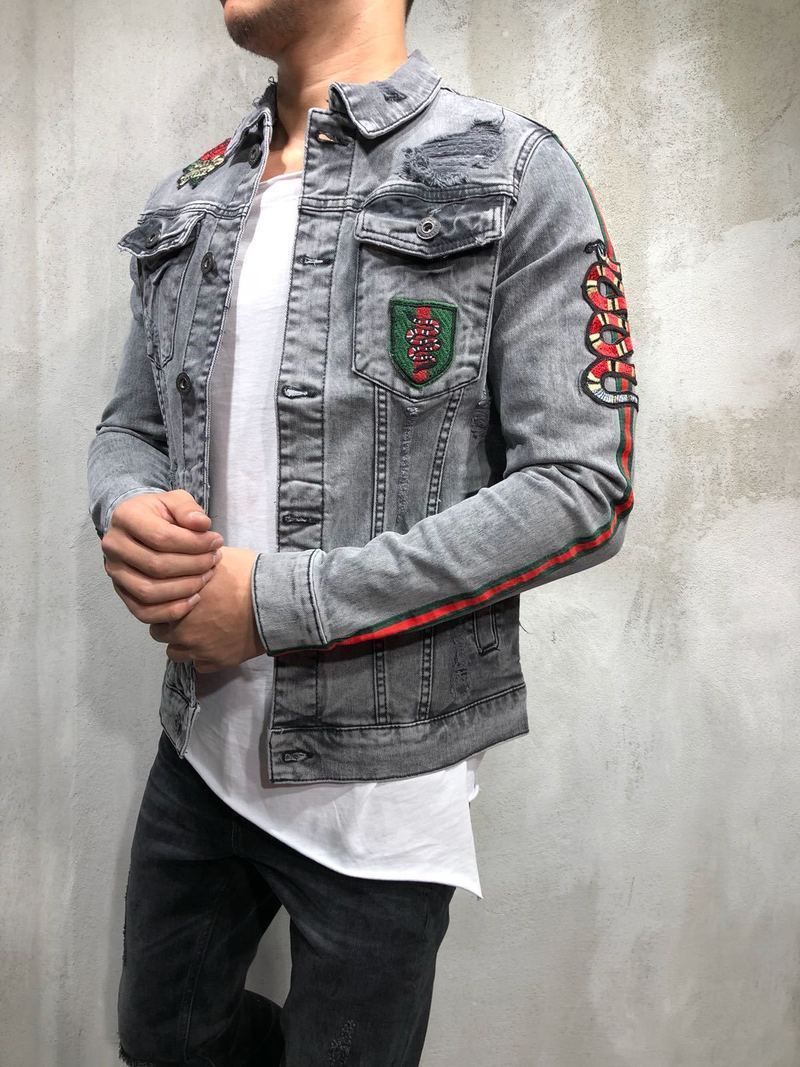 SNAKE PATCH TRUCKER DENIM JACKET 3930 - jameswhite001