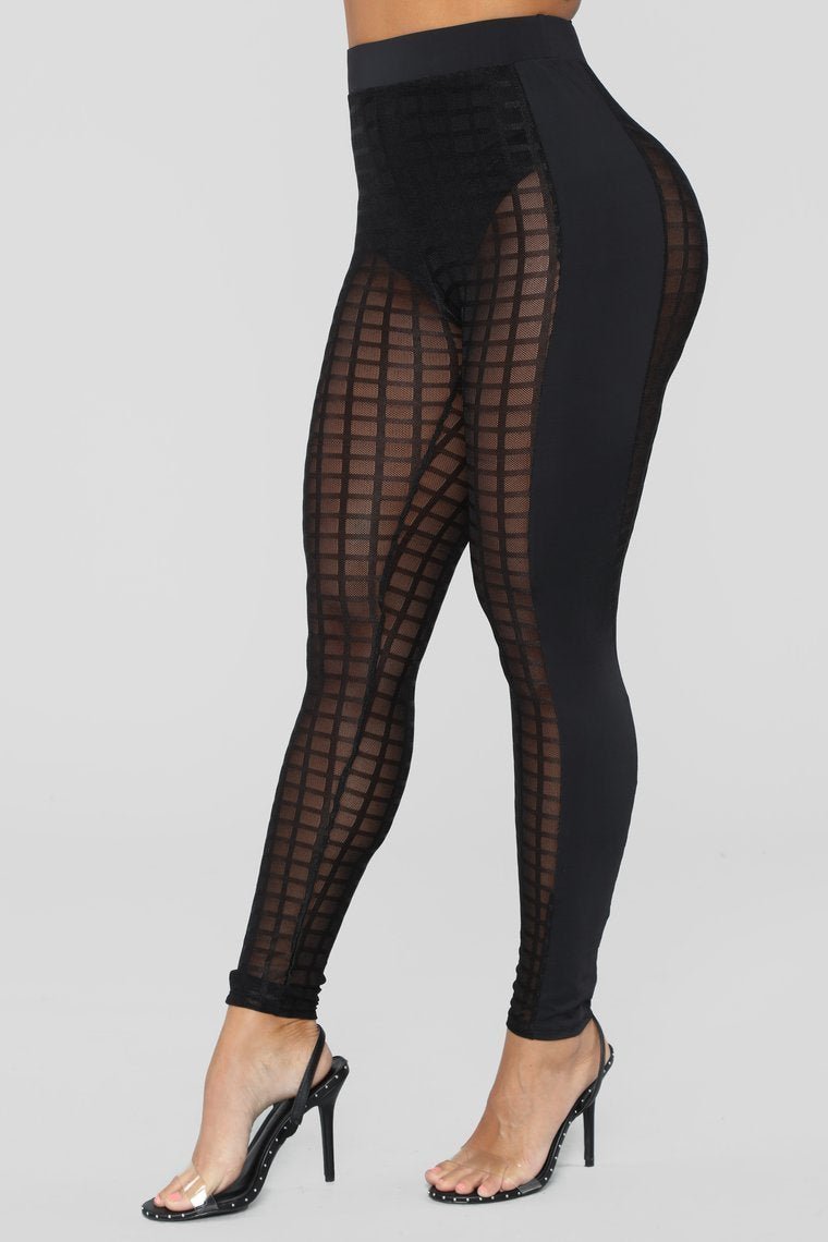 Sneak A Peek Mesh Leggings - Black - jameswhite001