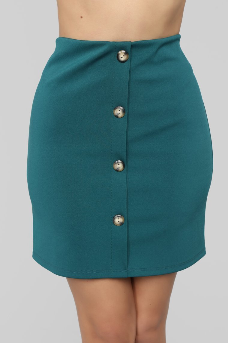 So Buttoned Up Skirt - Hunter - jameswhite001