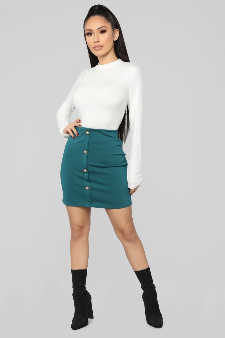 So Buttoned Up Skirt - Hunter - jameswhite001
