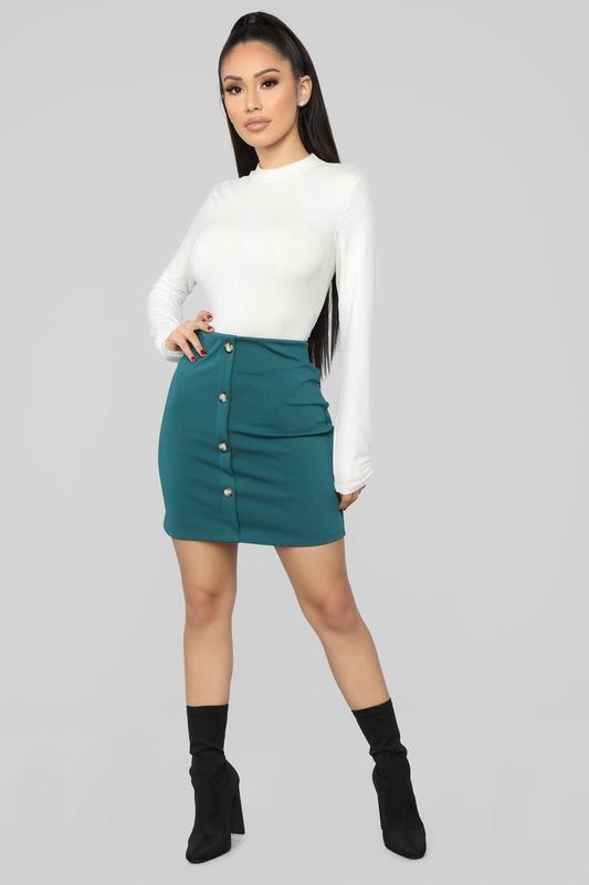 So Buttoned Up Skirt - Hunter - jameswhite001