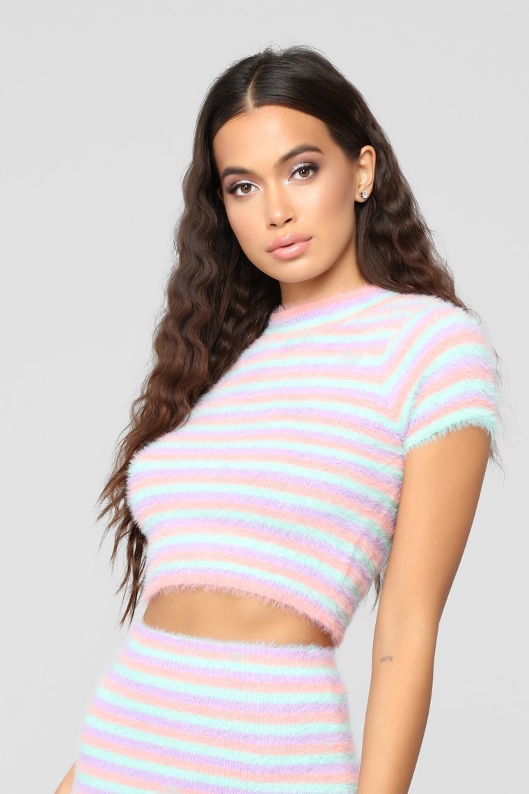 Soft To The Touch Fuzzy Skirt Set - Pink/Multi - jameswhite001