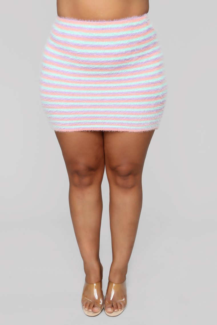 Soft To The Touch Fuzzy Skirt Set - Pink/Multi - jameswhite001