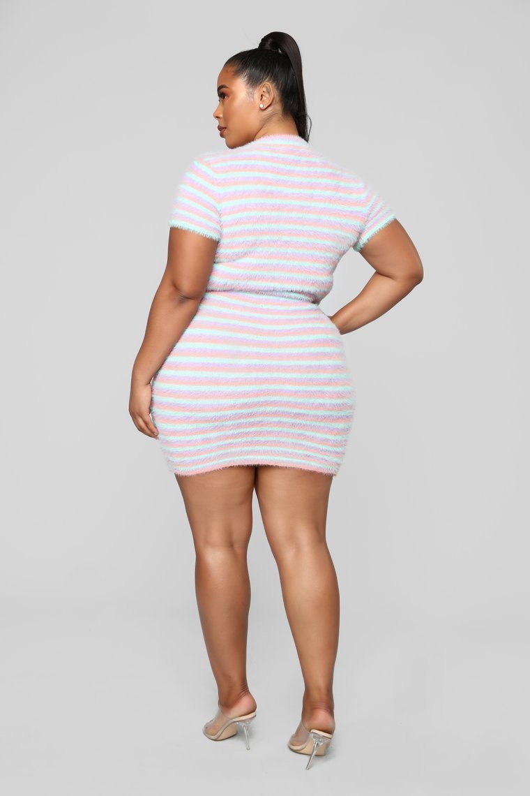 Soft To The Touch Fuzzy Skirt Set - Pink/Multi - jameswhite001