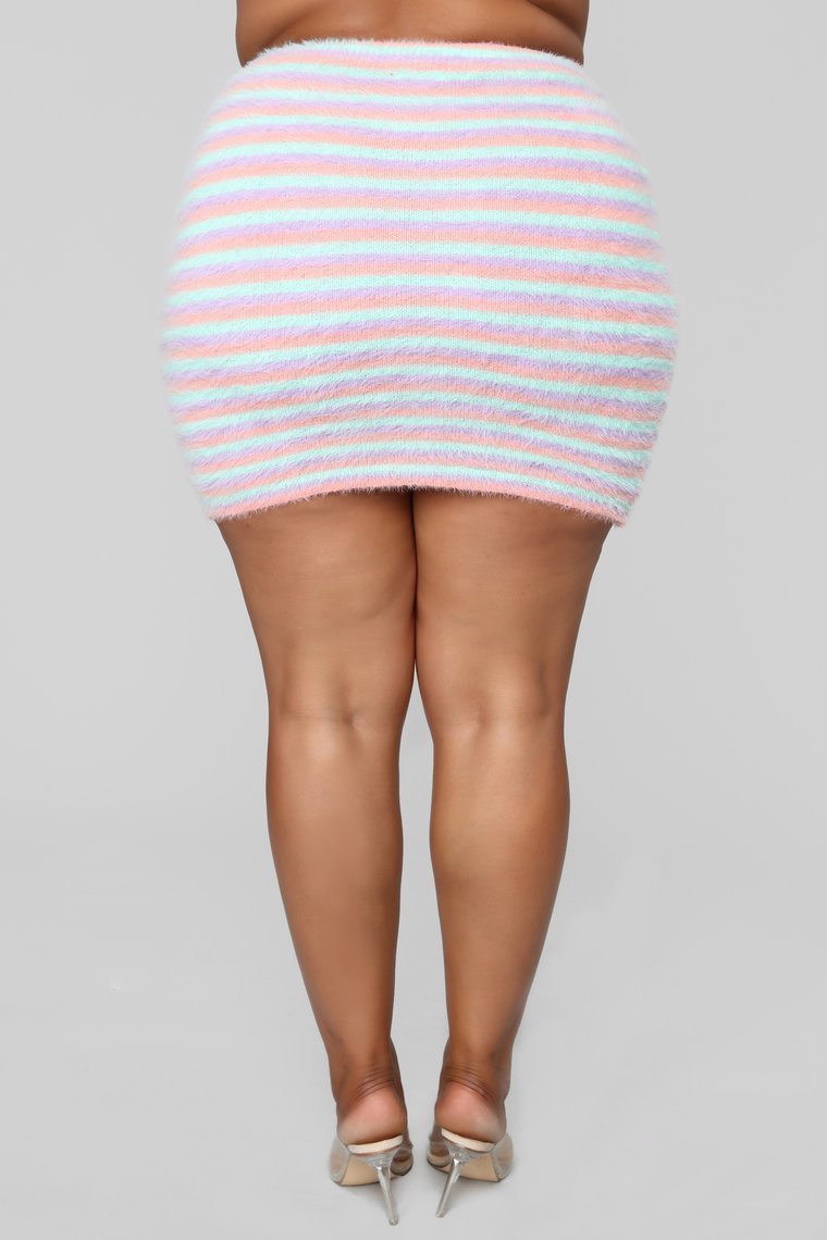 Soft To The Touch Fuzzy Skirt Set - Pink/Multi - jameswhite001