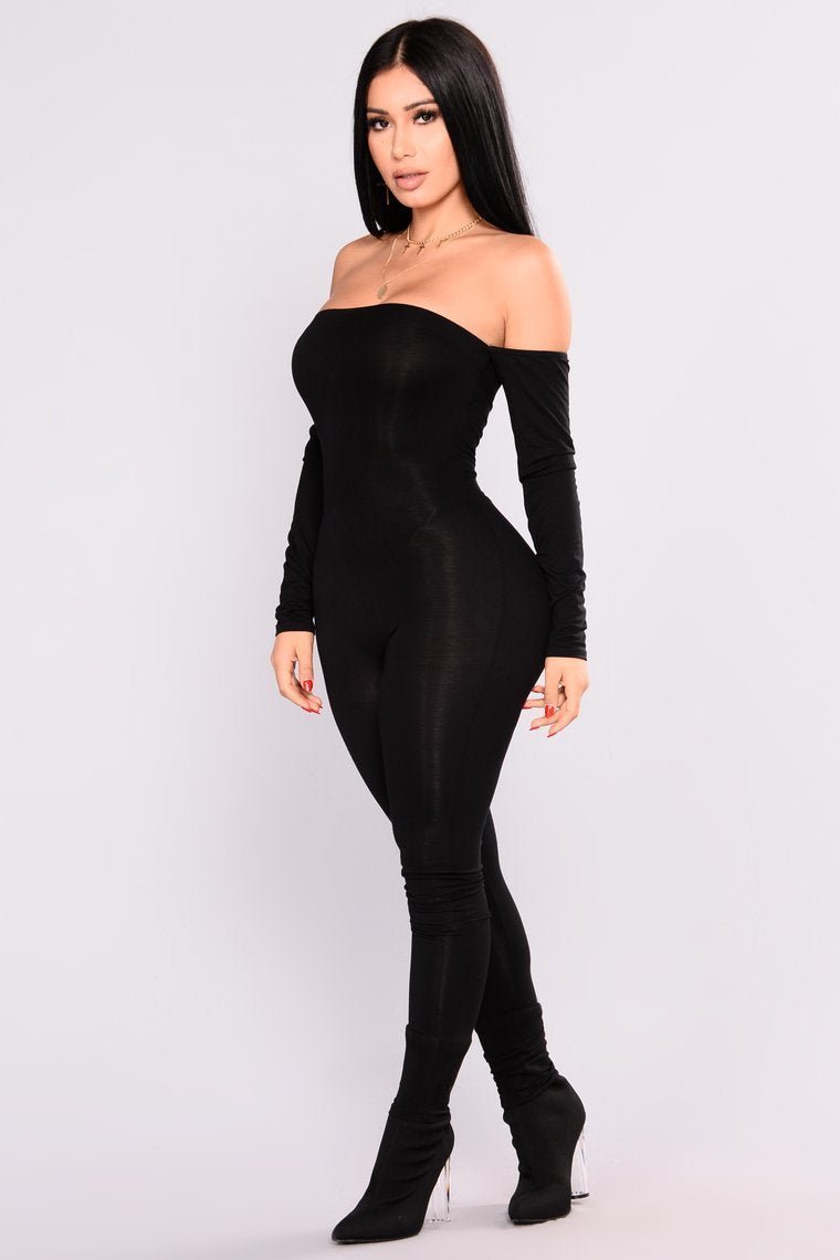 Soothe Off Shoulder Jumpsuit - Black - jameswhite001