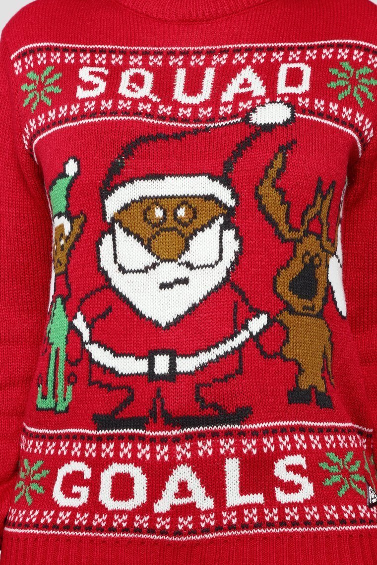 Squad Goals Christmas Sweater - Red - jameswhite001
