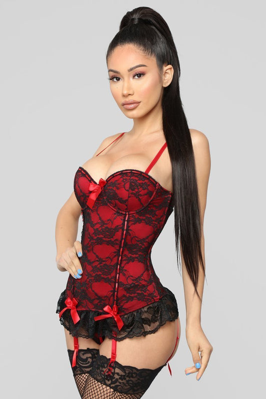 Stay With You Bustier - Black/Red - jameswhite001