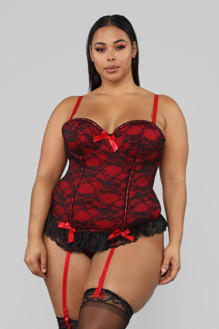 Stay With You Bustier - Black/Red - jameswhite001