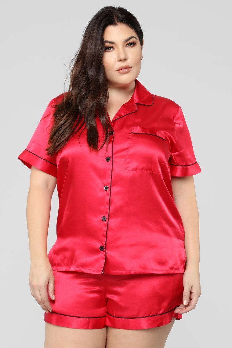 Staying In PJ Set - Red - jameswhite001