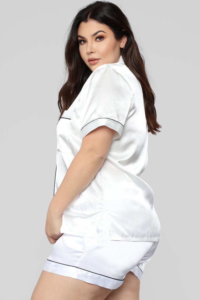 Staying In PJ Set - White - jameswhite001