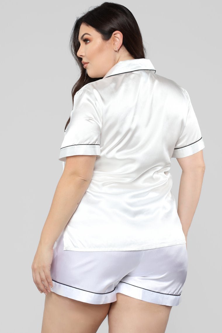 Staying In PJ Set - White - jameswhite001