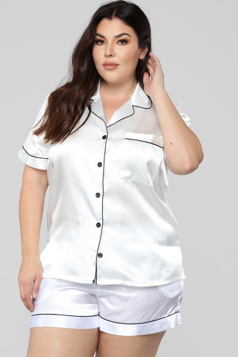 Staying In PJ Set - White - jameswhite001