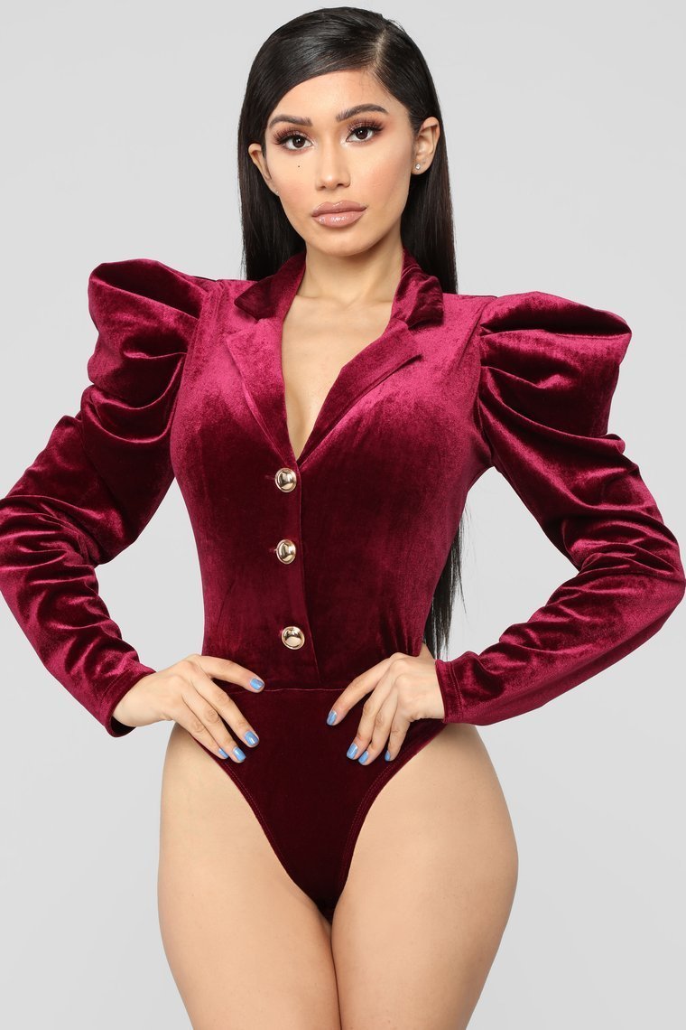 Sticking With You Bodysuit - Burgundy - jameswhite001
