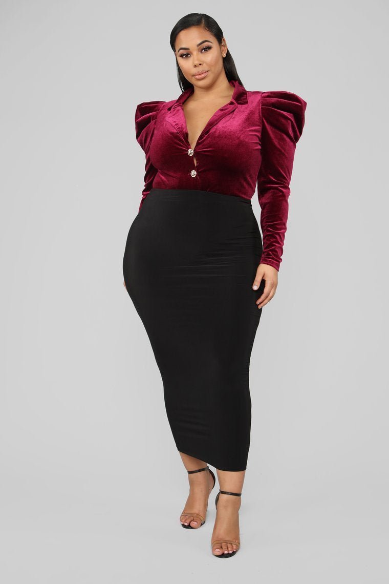 Sticking With You Bodysuit - Burgundy - jameswhite001