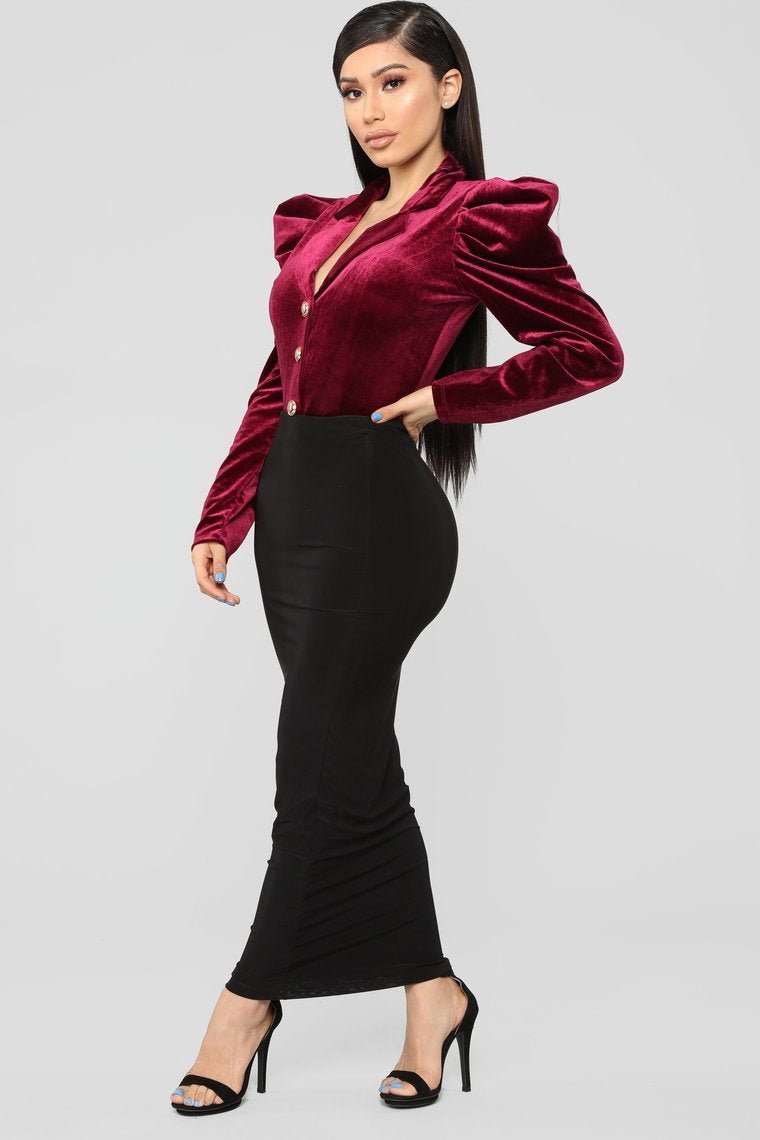 Sticking With You Bodysuit - Burgundy - jameswhite001