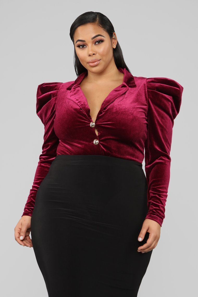 Sticking With You Bodysuit - Burgundy - jameswhite001