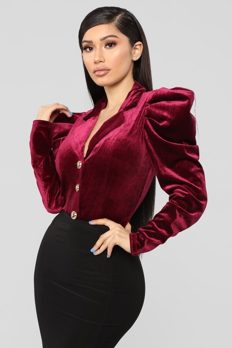 Sticking With You Bodysuit - Burgundy - jameswhite001