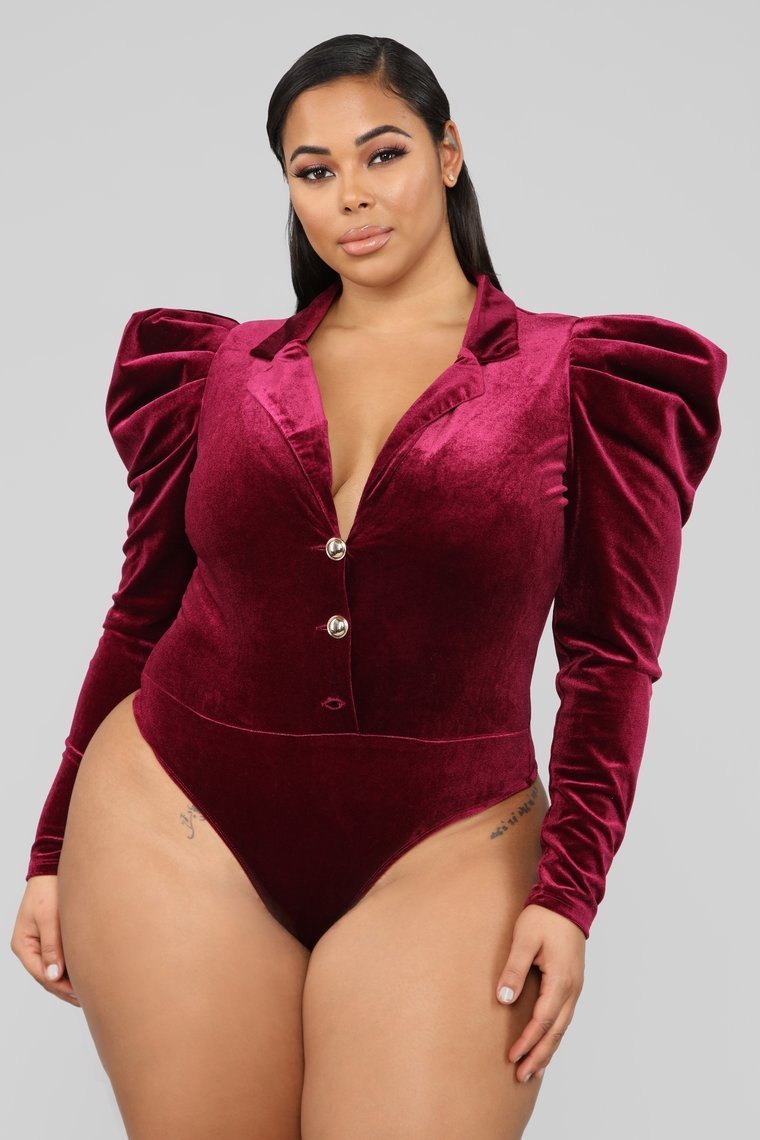 Sticking With You Bodysuit - Burgundy - jameswhite001