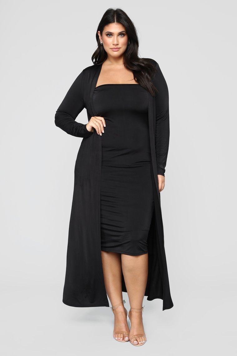 Still Fallin' For Him Dress Set - Black - jameswhite001