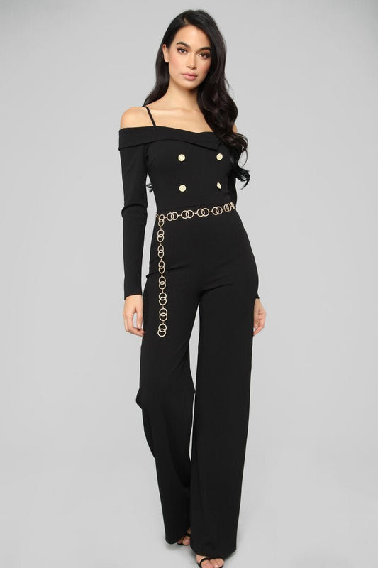 Strictly Business Tuxedo Jumpsuit - Black - jameswhite001