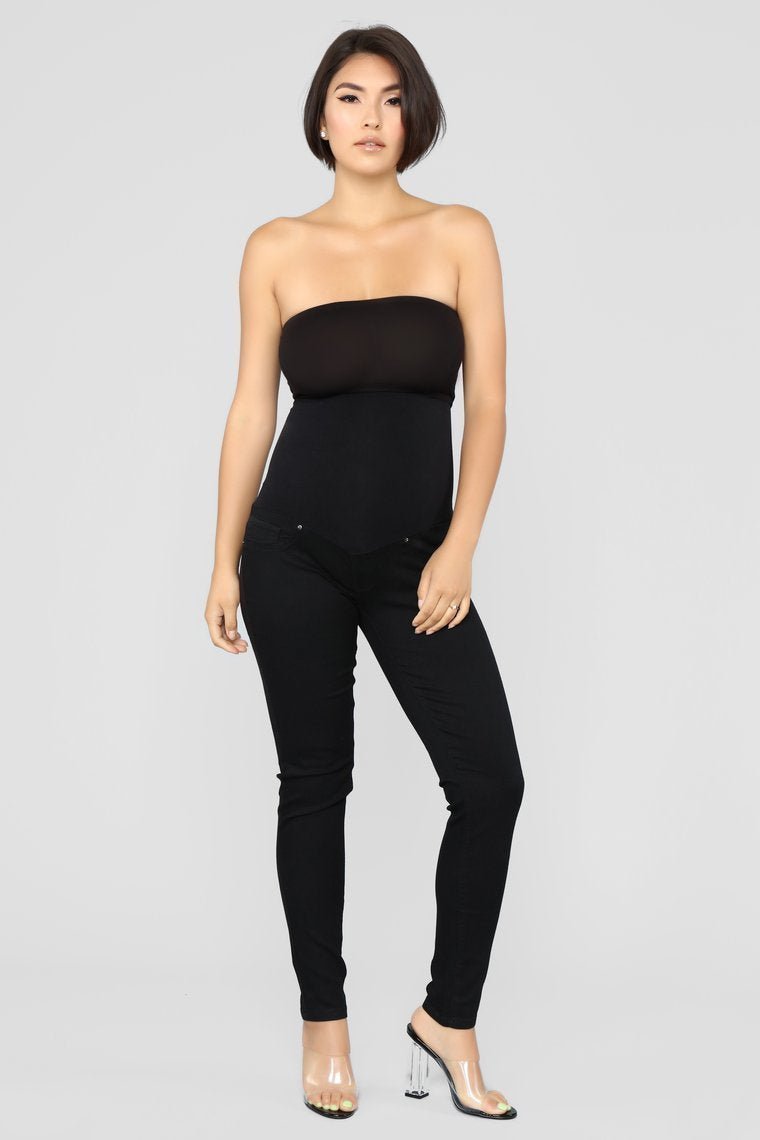 Super Woman Maternity Skinny Jeans - Black - jameswhite001