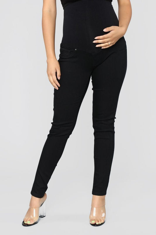Super Woman Maternity Skinny Jeans - Black - jameswhite001