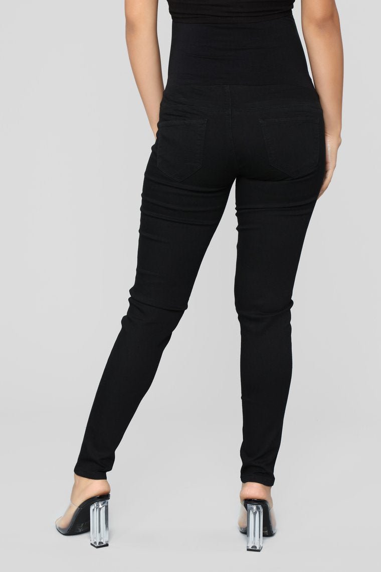 Super Woman Maternity Skinny Jeans - Black - jameswhite001