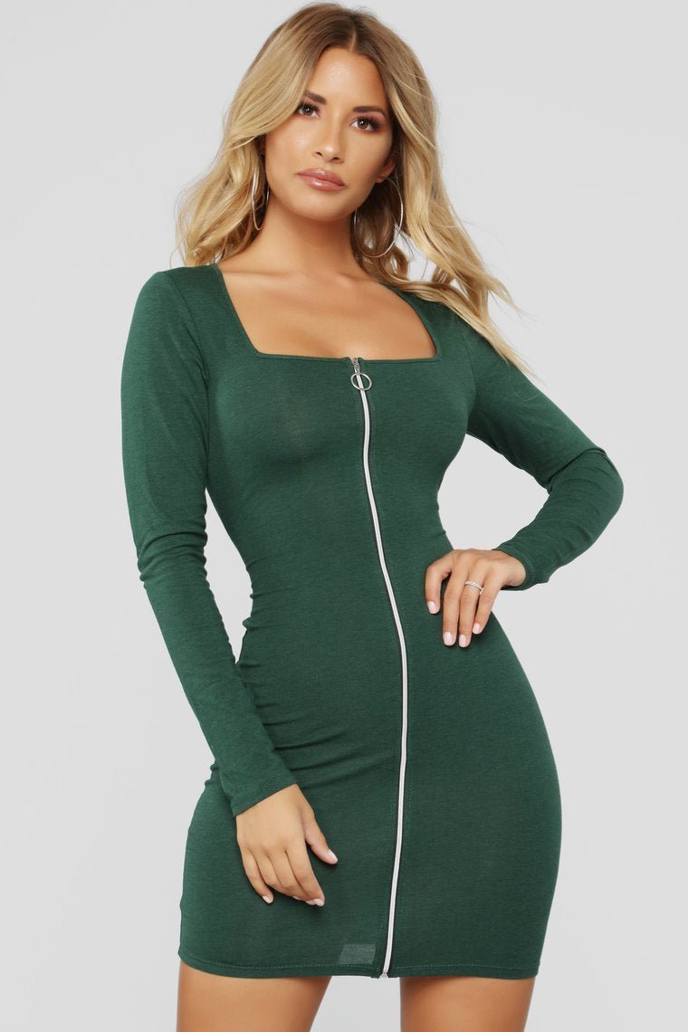 Sweet And Innocent Dress - Hunter Green - jameswhite001