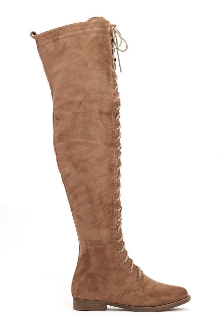 Tall Talk Flat Boot - Taupe - jameswhite001