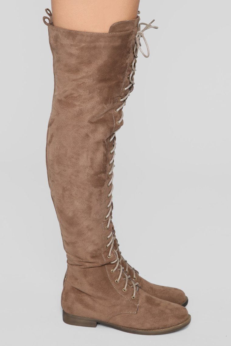 Tall Talk Flat Boot - Taupe - jameswhite001