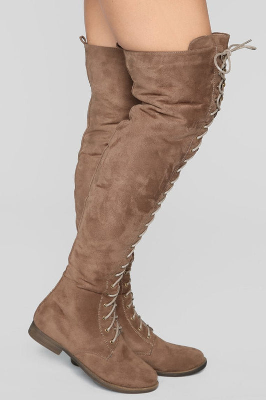 Tall Talk Flat Boot - Taupe - jameswhite001