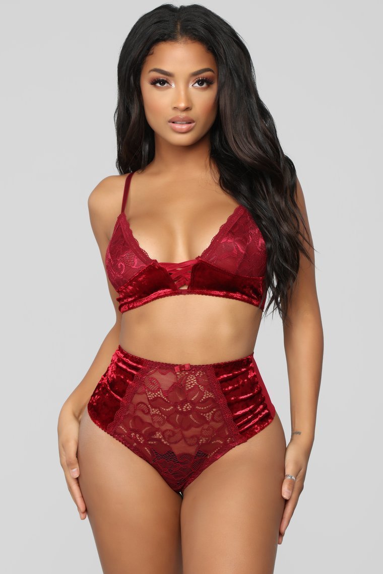 Text Me Tonight 2 Piece Set - Wine - jameswhite001