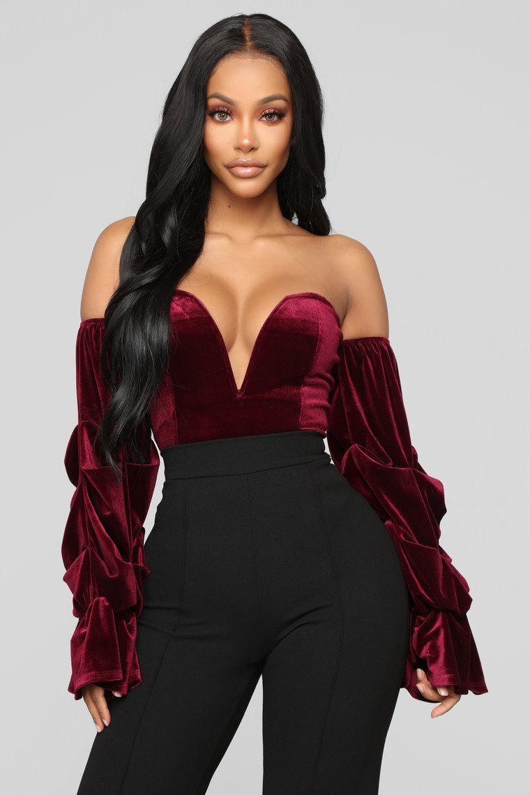 The Best Part Bodysuit - Wine - jameswhite001