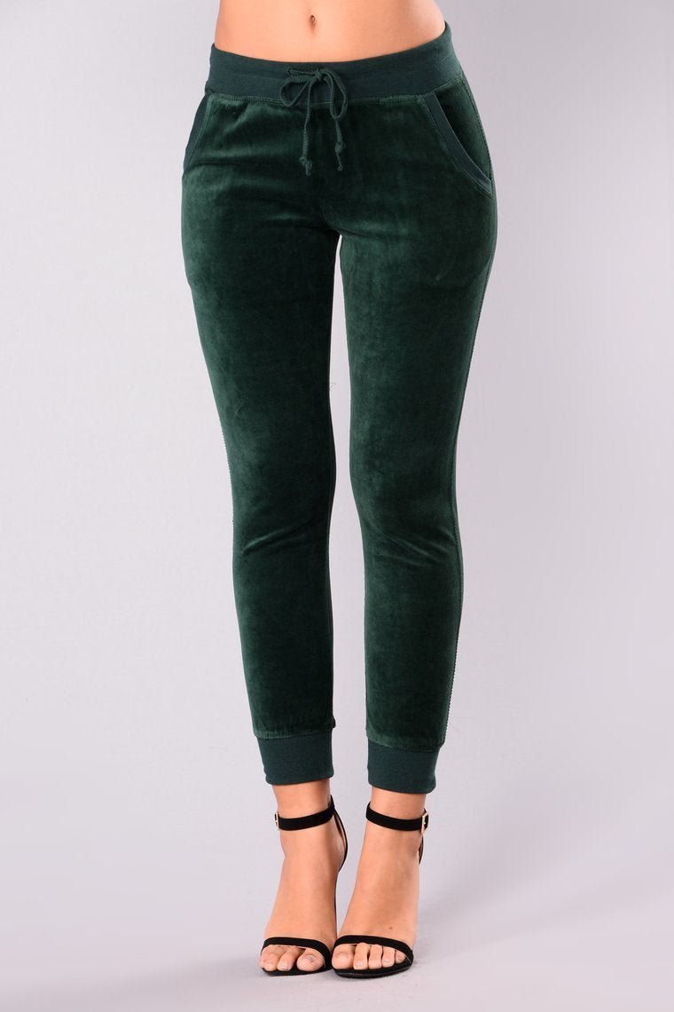 The Original Trendsetter Velour Pants - Hunter - jameswhite001