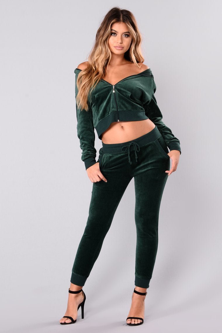 The Original Trendsetter Velour Pants - Hunter - jameswhite001
