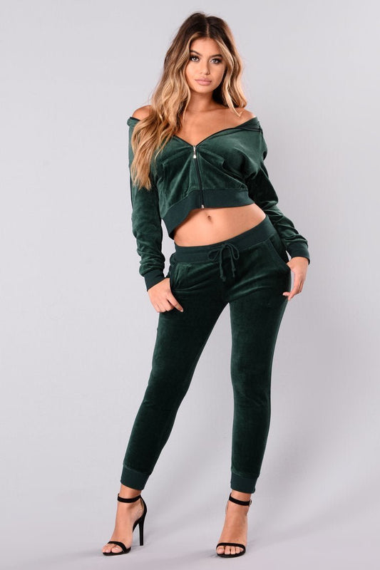The Original Trendsetter Velour Pants - Hunter - jameswhite001