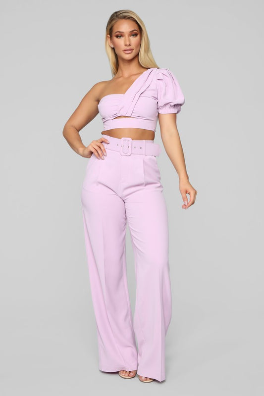 There's A Twist To It Pant Set - Lavender - jameswhite001