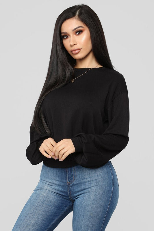 Throw It On Long Sleeve Top - Black - jameswhite001