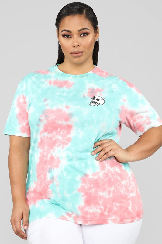 Till Death Tie Dye Tunic - Pink/Combo - jameswhite001